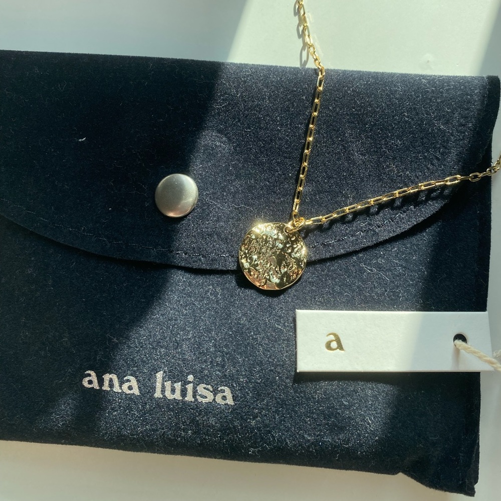 Ana Luisa Margot Necklace Gold disc textured
